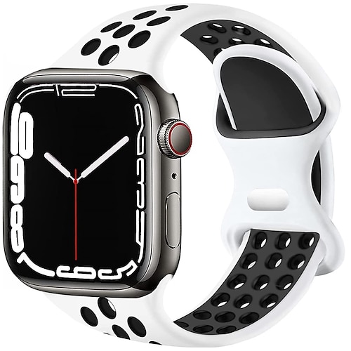 

For Apple Watch Band 45mm 44mm 42mm 41mm 40mm 38mm Men Women Breathable Silicone Sport Replacement Wristband Strap for iWatch Series 7/6/5/4/3/2/1/SE