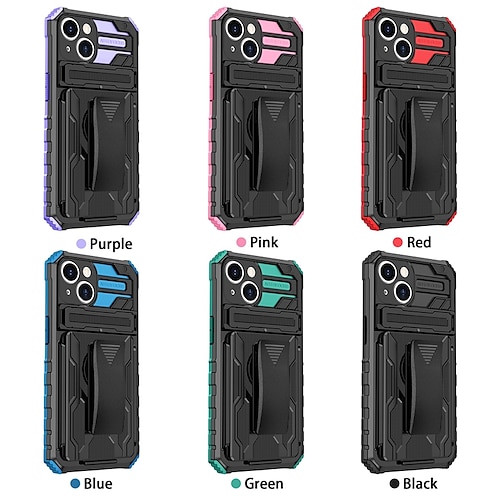 

Phone Case For Apple Back Cover iPhone 14 iPhone 13 Pro Max 12 11 SE 2022 X XR XS Max 8 7 Bumper Frame Detachable Kickstand Solid Colored Armor TPU PC