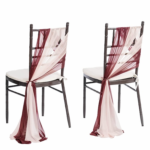 

Wedding Party Chair Back Decoration Chiffon Waterproof Semi Sheer White Indoor Outdoor for Porch, Pergola, Cabana