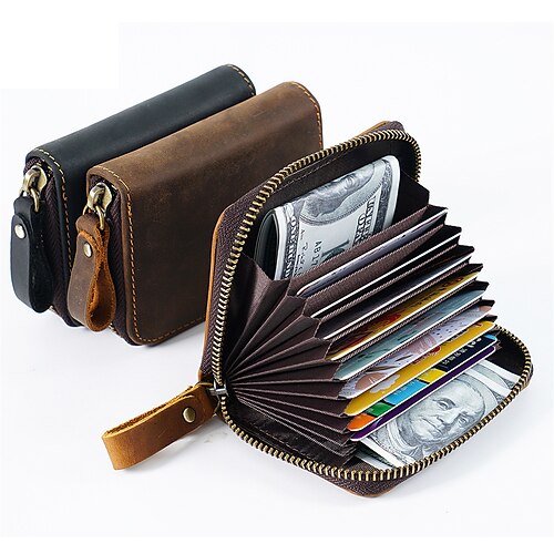 

Credit Card Holder Wallet Car Registration and Insurance Holder Leather Name Card Holder Professional with Magnetic Shut Multi for Women Men