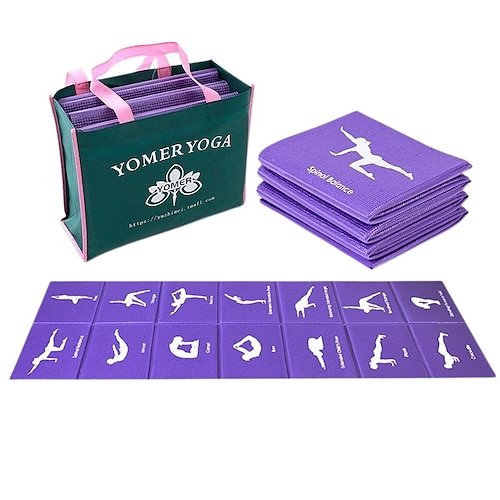 

Folding Yoga Mat 5mm 8mm Thickened Yoga Mat Portable Fitness Pilates Travel Student Home Nap PVC