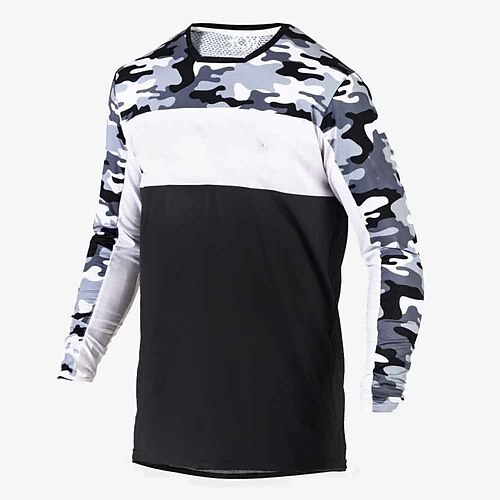 

Per uomo Maglia in discesa Manica lunga Bicicletta Superiore con 3 tasche posteriori Traspirante Morbido Asciugatura rapida Comodo Nero Camouflage Poliestere Gli sport Abbigliamento