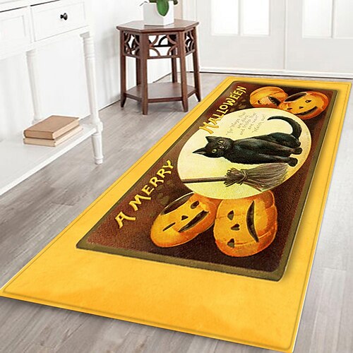 

Halloween Pumpkin Decorative Doormat,Halloween Party Floor Mat,Indoor Outdoor Doormat Non Slip, Perfect Greeting Front Door Mat