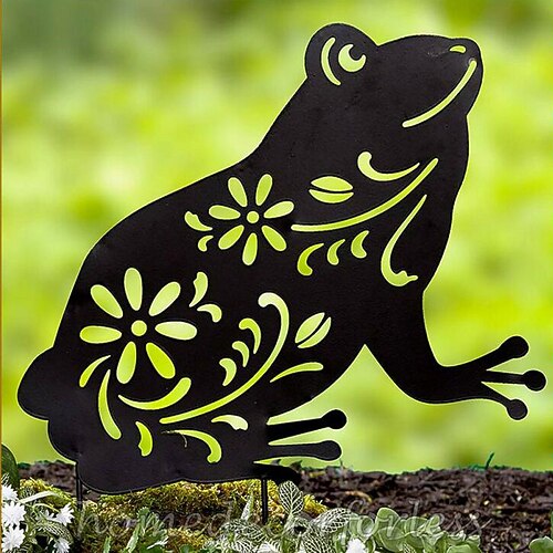 

Acrylic Frog Statue Garden Ornament Patio Acrylic Decor Vertical Lawn Insert Courtyard Home Garden Decoration