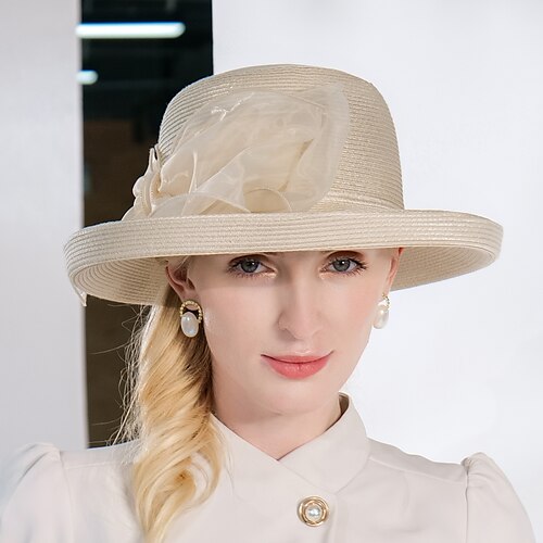 

Elegant Lady Polyester Hats with Bowknot / Satin Bow / Sashes / Ribbons 1PC Wedding / Tea Party / Melbourne Cup Headpiece