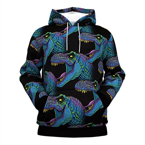 

Men's Unisex Pullover Hoodie Sweatshirt Blue Hooded Animal Graphic Prints Print Daily Sports 3D Print Streetwear Designer Casual Spring & Fall Clothing Apparel Hoodies Sweatshirts Long Sleeve