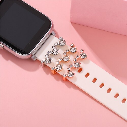 

Smartwatch Band Decorations Compatible with Apple iWatch Series 8 7 6 5 4 3 2 1 SE Decorative Rings Loops for iWatch Smartwatch Strap Wristband Rhinestone Handmade Luxury Bling Diamond