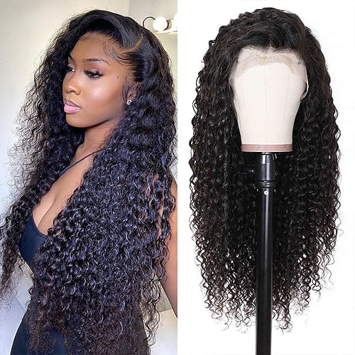 

Remy Human Hair 13x4 Lace Front 4x4 Lace Front Wig Side Part Middle Part Deep Parting Brazilian Hair Deep Wave Natural Wig 150% Density Natural Hairline For Women Long Very Long Medium Length Human