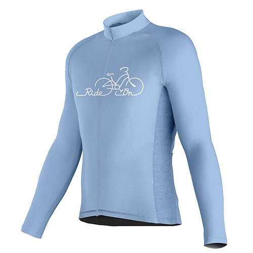 

21Grams Men's Cycling Jersey Long Sleeve Bike Top with 3 Rear Pockets Mountain Bike MTB Road Bike Cycling Breathable Quick Dry Moisture Wicking Reflective Strips Blue Graphic Polyester Spandex Sports