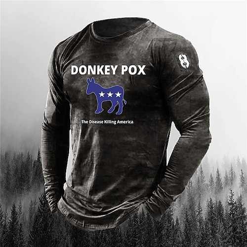 

Men's Unisex T shirt Tee 3D Print Graphic Prints Letter Crew Neck Street Casual Print Long Sleeve Tops Designer Basic Vintage Big and Tall Black