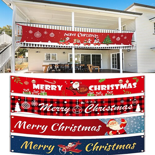 

1pcs Christmas Tree Reindeer Santa Claus Banner Garland for Gift Decoration Party 11819.7 inch Fabric