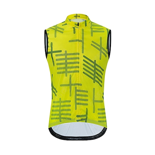 

21Grams Men's Cycling Vest Sleeveless Black Red Black Yellow Stripes Bike Breathable Quick Dry Reflective Strips Back Pocket Polyester Spandex Sports Stripes Clothing Apparel