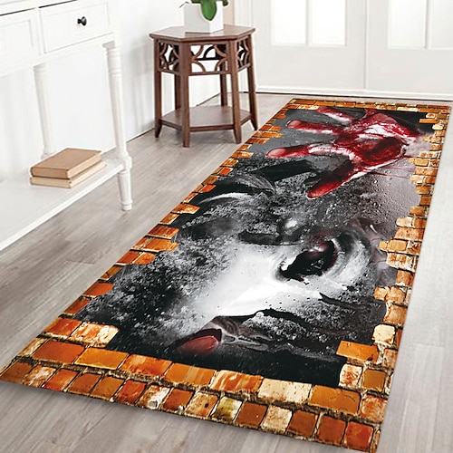 

Halloween Horror Bloody Skeleton Bloody Hand Decorative Doormat,Flannel Fabric Floor Mat,Indoor Outdoor Doormat Non Slip, Perfect Greeting Front Door Mat