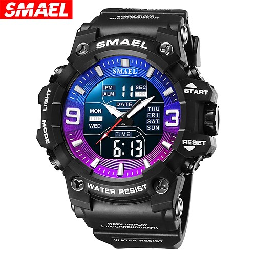 

SMAEL TOP Luxury Watches Men Dual Display Watch 50M Waterproof Sport Wristwatch Mens Military Clock Male Relogio Masculino