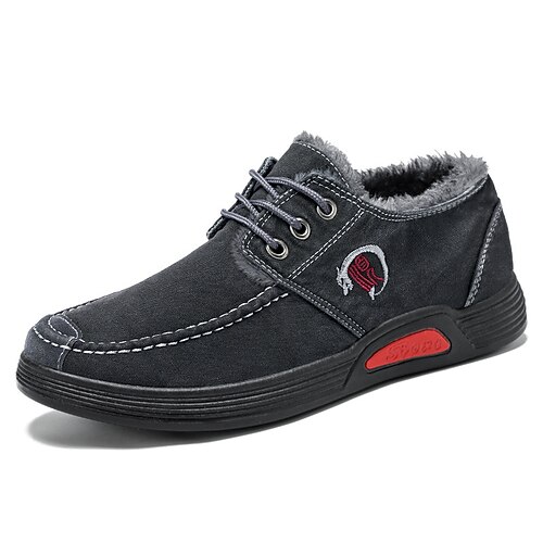 

Men's Sneakers Fur Lined Casual Daily Outdoor Walking Shoes Synthetics Dark Grey Blue Fall Winter