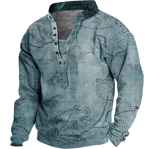 

Men's Unisex Sweatshirt Pullover Map Graphic Prints Spray Print Casual Daily Sports 3D Print Streetwear Designer Hoodies Sweatshirts Long Sleeve Blue Brown