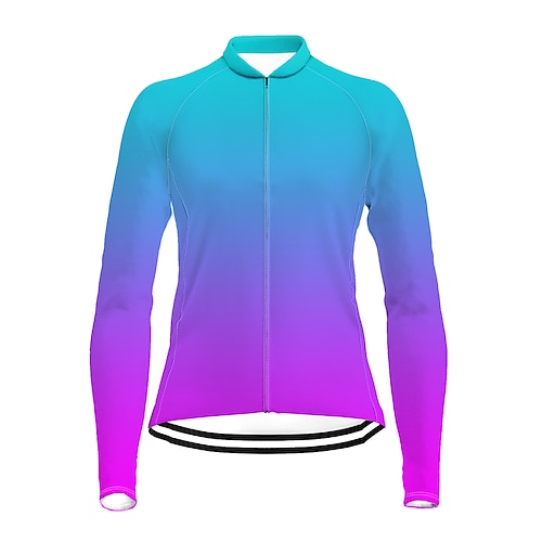 

21Grams Women's Cycling Jersey Long Sleeve Bike Top with 3 Rear Pockets Mountain Bike MTB Road Bike Cycling Quick Dry Moisture Wicking Purple Gradient Sports Clothing Apparel / Stretchy / Athleisure