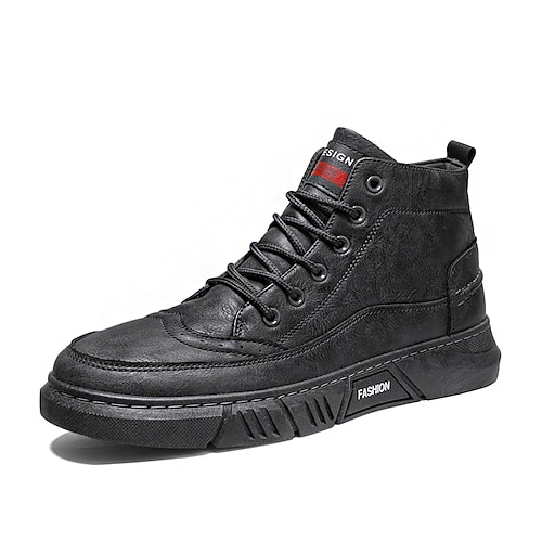 

Unisexo Botas Coturnos Casual Diário Caminhada Pele Napa Botas Cano Médio Preto Cinzento Inverno Outono