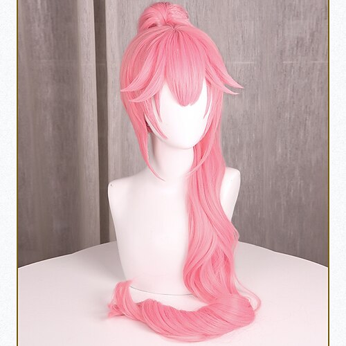 

Fate / Grand Order FGO Cosplay Cosplay Wigs Women's Layered Haircut Asymmetrical With Ponytail 39.37 inch Heat Resistant Fiber Wavy Pink Teen Adults' Anime Wig