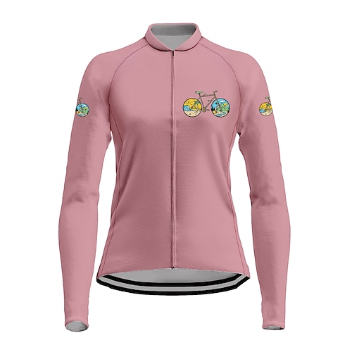 

21Grams Women's Cycling Jersey Long Sleeve Bike Top with 3 Rear Pockets Mountain Bike MTB Road Bike Cycling Quick Dry Moisture Wicking White Green Yellow Graphic Patterned Sports Clothing Apparel