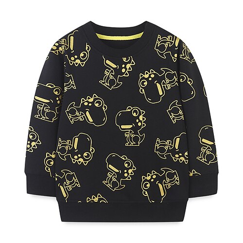 

Kids Boys Sweatshirt Cartoon Training Long Sleeve Active 2-8 Years Winter Black