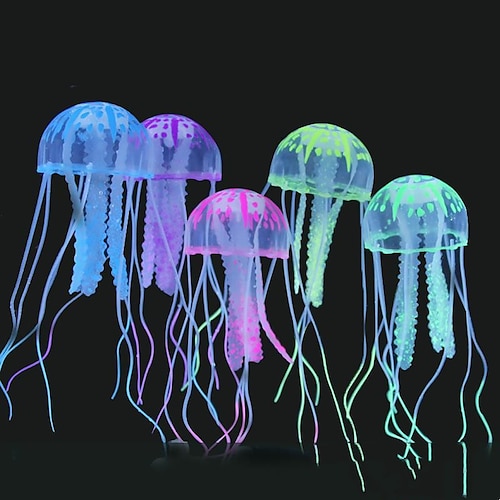

Artificial Swim Glowing Effect Jellyfish Aquarium Decoration Fish Tank Underwater Live Plant Luminous Ornament Aquatic Landscape