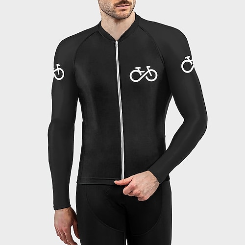 

21Grams Men's Cycling Jersey Long Sleeve Bike Top with 3 Rear Pockets Mountain Bike MTB Road Bike Cycling Breathable Quick Dry Moisture Wicking Reflective Strips White Black Green Polyester Spandex