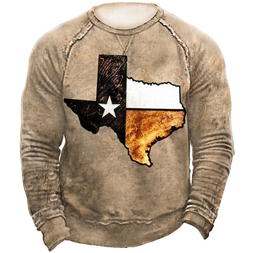 

Men's Unisex Sweatshirt Pullover Graphic Prints Patchwork Print Daily Sports Holiday 3D Print Designer Casual Hoodies Sweatshirts Brown