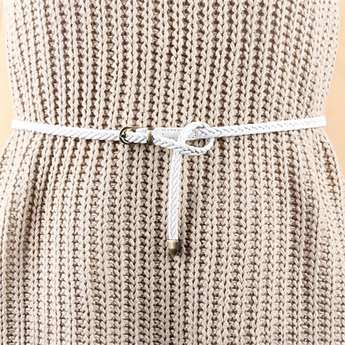

Women's Belt Straw White Black Camel Khaki Coffee Chain Outdoor Street Daily Holiday Pure Color / Spring / Summer / Fall / Winter / Alloy