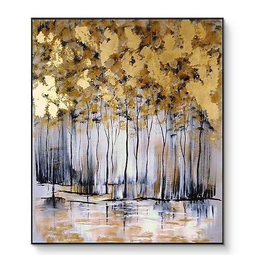 

Handmade Hand Painted Oil Painting Wall Art Large Size Contemporary Golden Tree Home Decoration Decor Rolled Canvas No Frame Unstretched