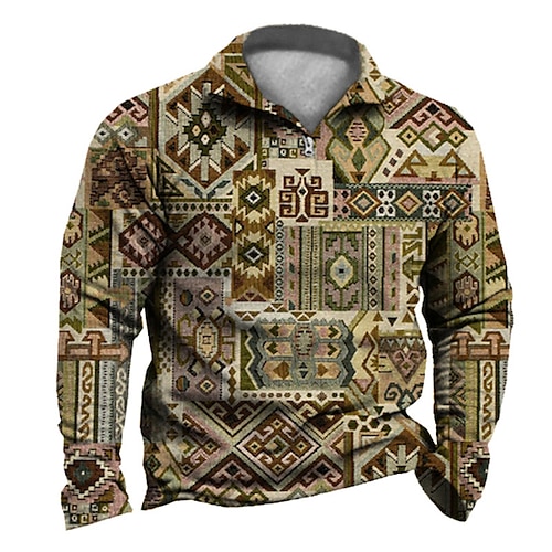 

Men's Unisex Zip Up Sweatshirt Pullover Graphic Prints Zipper Print Daily Sports 3D Print Boho Designer Hoodies Sweatshirts Long Sleeve Gray Purple