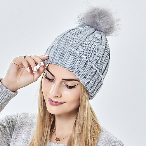 

Women's Slouchy Beanie Hat Outdoor Home Daily Solid / Plain Color Knitting Simple Casual Casual / Daily 1 pcs