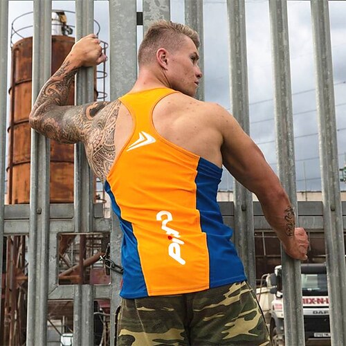 

Men's Running Tank Top Racerback Sleeveless Tee Tshirt Athletic Athleisure Breathable Quick Dry Moisture Wicking Gym Workout Running Active Training Sportswear Activewear Color Block WhiteBlack Red