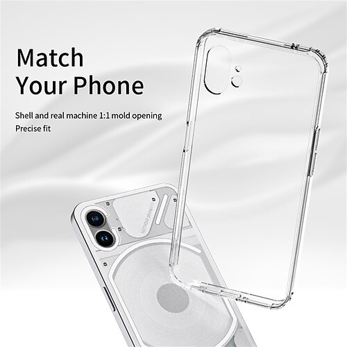 

Phone Case For Nothing Phone 1 Classic Series Nothing Phone 1 Bumper Frame Dustproof Clear Solid Colored TPU PC