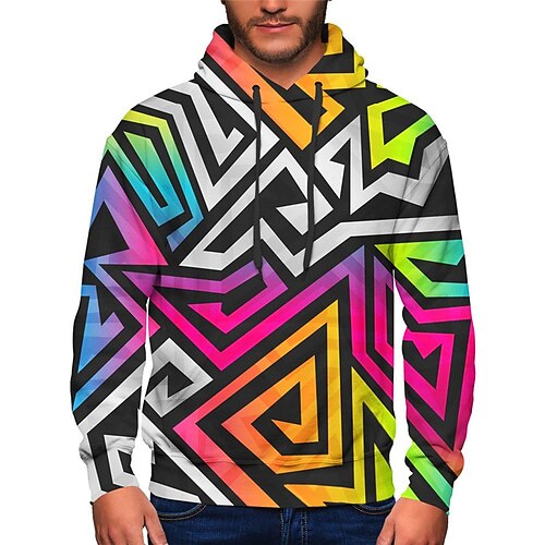 

Men's Unisex Hoodie Pullover Hoodie Sweatshirt Abstract Graphic Prints Pocket Print Hooded Sports Outdoor Daily Sports 3D Print Basic Casual Hoodies Sweatshirts Long Sleeve Rainbow