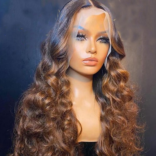 

Remy Human Hair 13x4 Lace Front Wig Free Part Brazilian Hair Loose Wave Dark Brown Wig 130% 150% Density with Baby Hair Natural Hairline 100% Virgin Glueless Pre-Plucked For Women wigs for black women