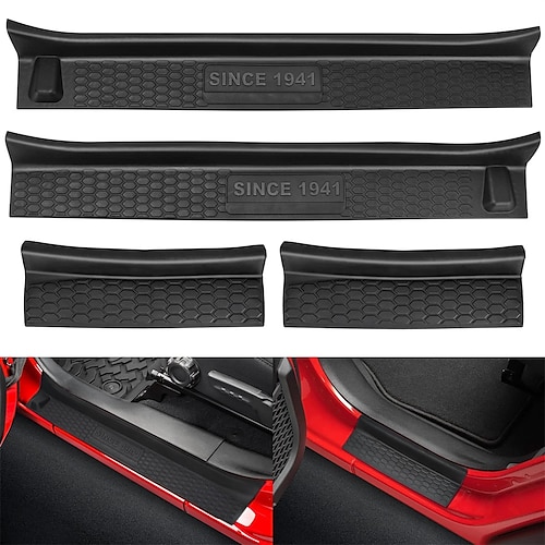 

Car Door Sill Protector for AMG Door Entry Guard with Logo 4PCS Car Door Sill Scuff Plate Covers for AMG Door Threshold Steps Scratch Pad Interior Accessories Self-Adhesive Anti-Collision