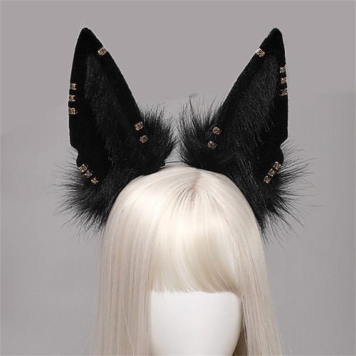 

Women Animal Wolf Ears Headdress Plush Hairband Furry Lolita Headband Anime for Halloween Christmas Cosplay Accessories