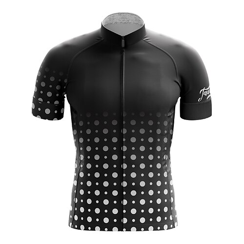 

21Grams Men's Cycling Jersey Short Sleeve Bike Top with 3 Rear Pockets Mountain Bike MTB Road Bike Cycling Breathable Quick Dry Moisture Wicking Reflective Strips Black Polka Dot Polyester Spandex