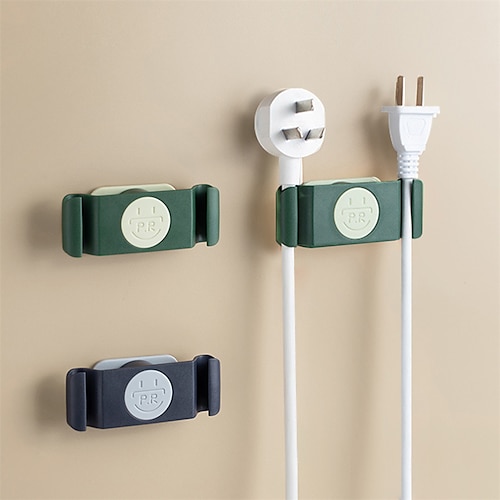 

4pcs Wall-mounted Wire Storage Rack 360 Rotation Cable Holder Kitchen Accessories Cord Organizer Charging Power Cable Keeper