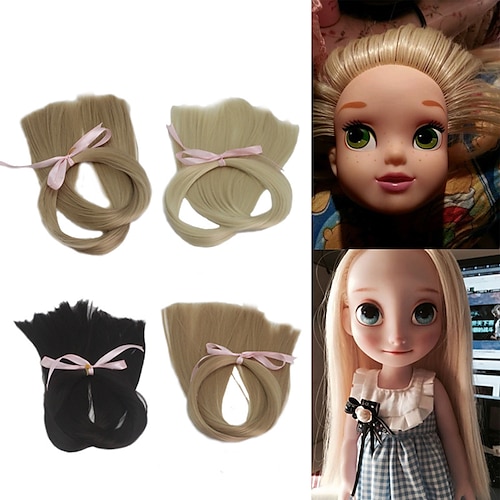 

Doll Wig for 1/3 1/4 1/6 BJD Doll Wig Girls Gift Temperature Synthetic Fiber Long Straight Synthetic Hair