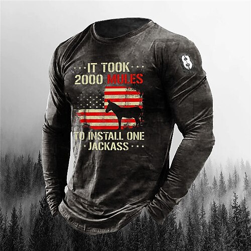 

Men's Unisex T shirt Tee Graphic Prints National Flag Crew Neck Black 3D Print Outdoor Street Long Sleeve Print Clothing Apparel Basic Vintage Sports Designer