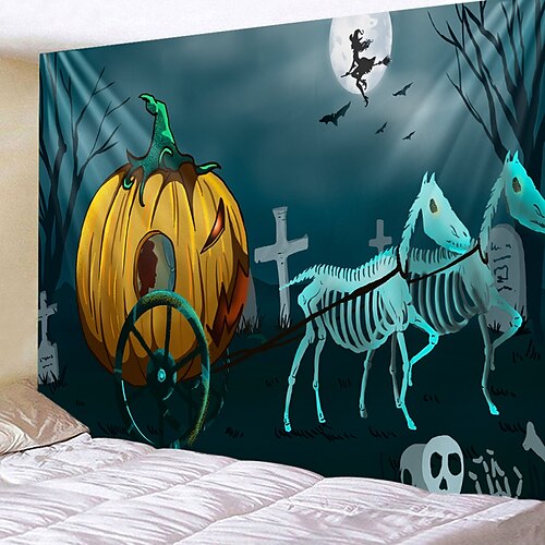 

Halloween Party Wall Tapestry Art Decor Blanket Curtain Hanging Home Bedroom Decoration Polyester Skull