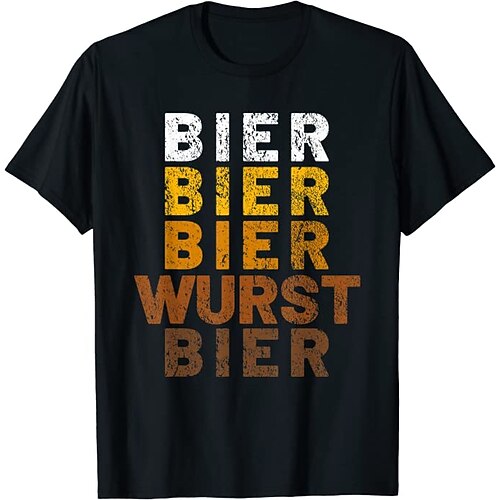 

Women's T shirt Tee Text Casual Weekend Oktoberfest Costume Painting T shirt Tee Short Sleeve Print Round Neck Basic Black Gray Light gray S