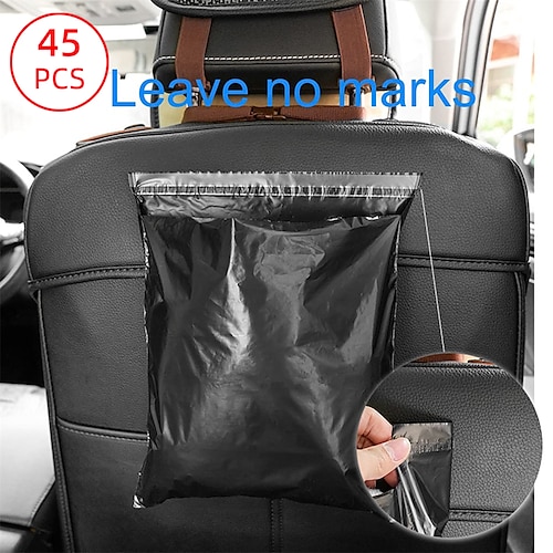 

45PCS Stick-On Disposable Car Trash Bags Leakproof Vomit Bag Kitchen Storage Bag Disposable Stick To Anywhere -Leak Proof Durable Suitable for Cars Kitchens Bedrooms Study Rooms Travel