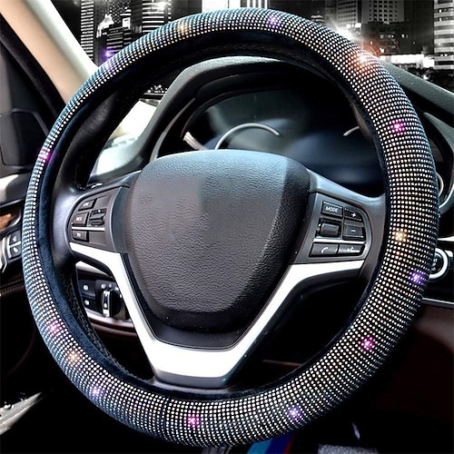 

StarFire 15 Inch Steering Wheel Cover for Women Bling Bling Crystal Diamond Sparkling Car SUV Wheel Protector Universal Fit 38CM