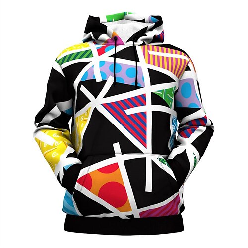 

Men's Unisex Hoodie Pullover Hoodie Sweatshirt Black Hooded Color Block Graphic Prints Print Daily Sports 3D Print Streetwear Casual Big and Tall Spring & Fall Clothing Apparel Hoodies Sweatshirts