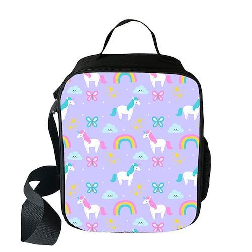 

New Unicorn Children's Lunch Bag Large Capacity Square Creative Lunch Bag Insulation Bag