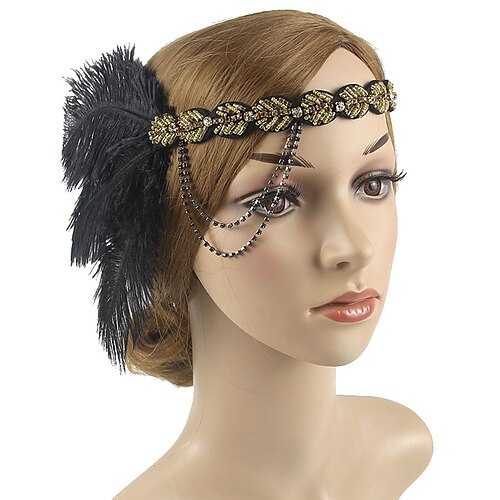

Headbands Headdress Head Chain Artificial feather Polyester / Polyamide Bucket Hat Party / Evening Holiday Vintage Style With Feather Headpiece Headwear