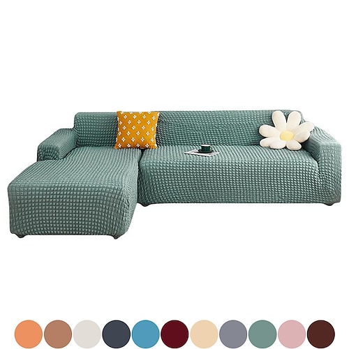 

capa de sofá capa de sofá jacquard elástico secional poltrona sofá loveseat 4 ou 4 ou 3 lugares em forma de l branco cinza preto liso cor sólida macio durável lavável